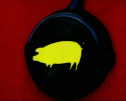 (63) Pig Cutout in Frying Pan